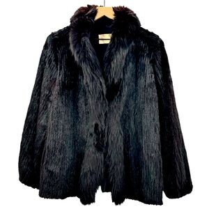 Vintage 1970s Black Mink Coat Real Fur Chanel Style